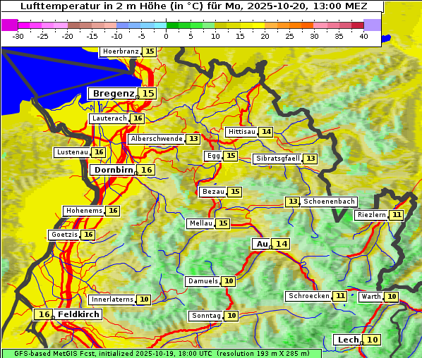 Temperatur, 20. 10. 2025