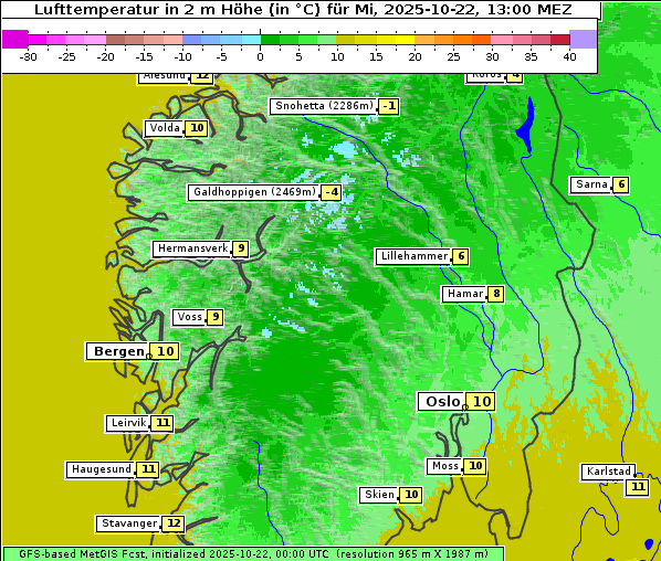 Temperatur, 22. 10. 2025