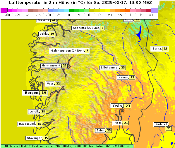 Temperatur, 17. 8. 2025