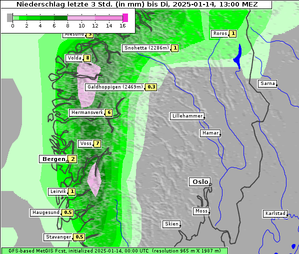 Niederschlag, 14. 1. 2025