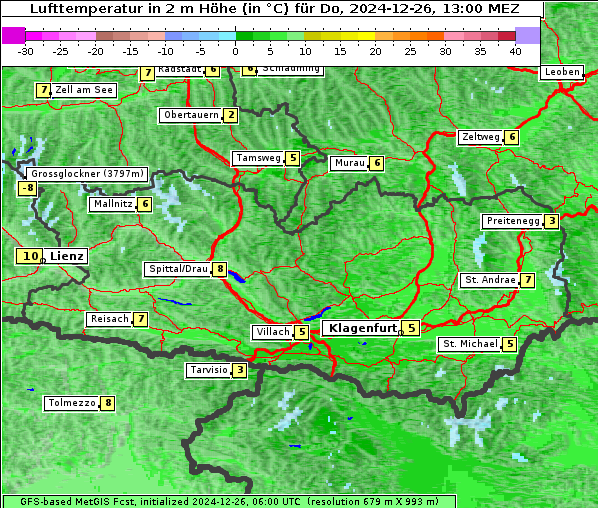 Temperatur, 26. 12. 2024