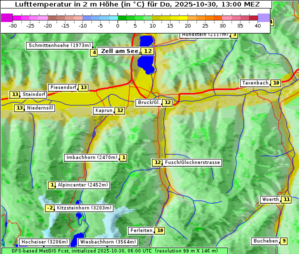 Temperatur, 30. 10. 2025