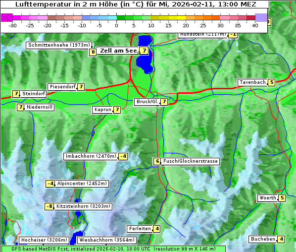 Temperatur, 11. 2. 2026