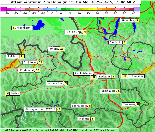 Temperatur, 15. 12. 2025
