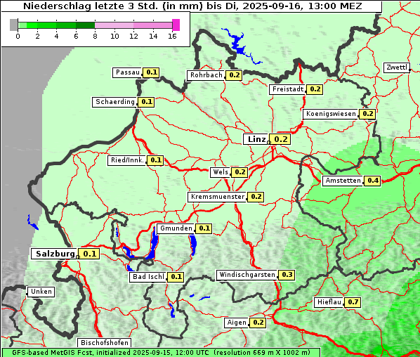 Niederschlag, 16. 9. 2025