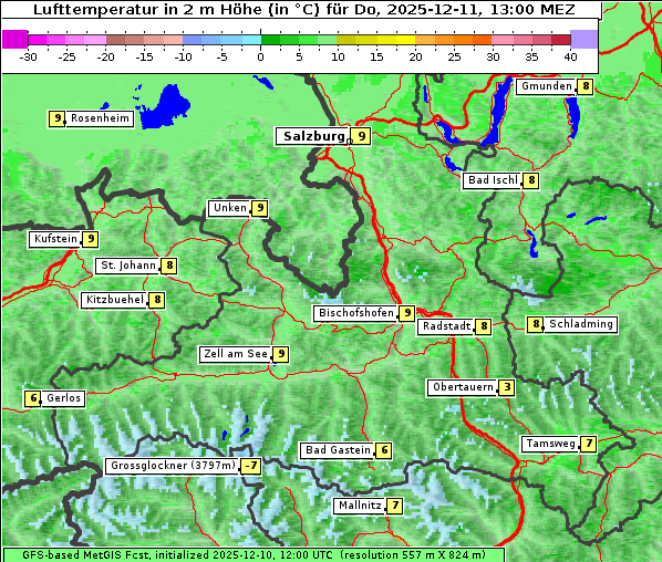 Temperatur, 11. 12. 2025
