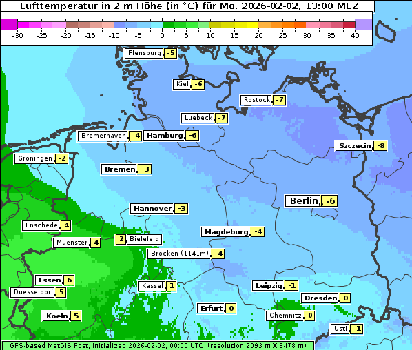 Temperatur, 2. 2. 2026