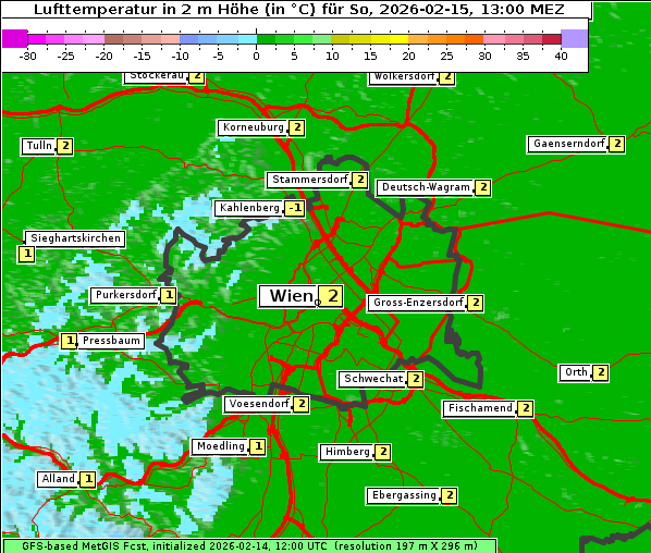 Temperatur, 15. 2. 2026
