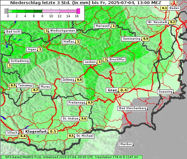 Niederschlag, 4. 7. 2025