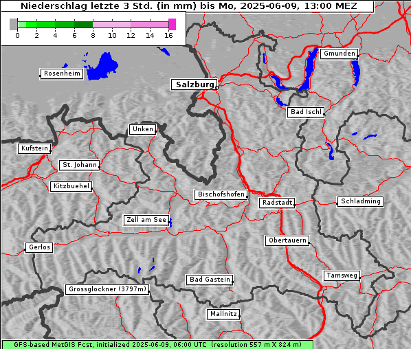 Niederschlag, 9. 6. 2025
