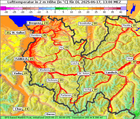 Temperatur, 17. 6. 2025