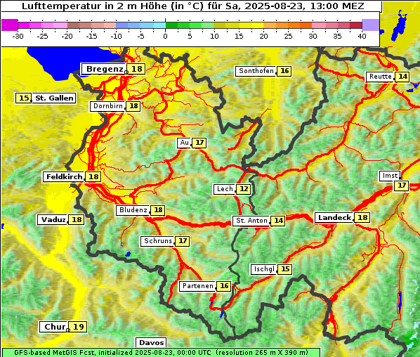 Temperatur, 23. 8. 2025