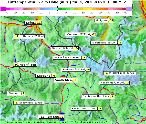 Temperatur, 24. 3. 2026