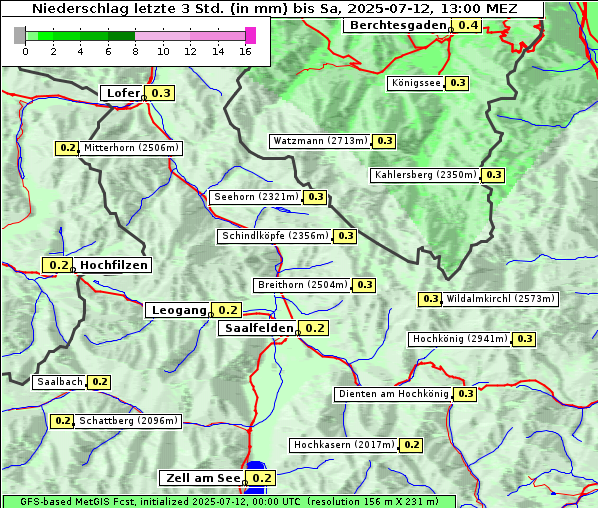 Niederschlag, 12. 7. 2025
