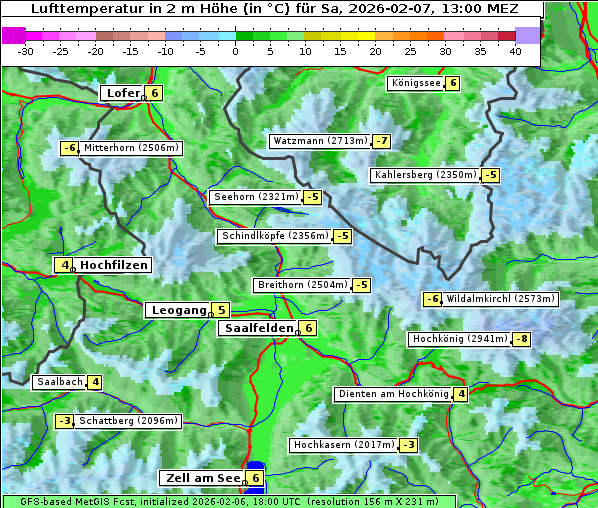Temperatur, 7. 2. 2026