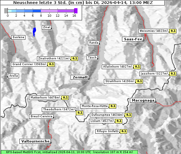 Neuschnee, 14. 4. 2026