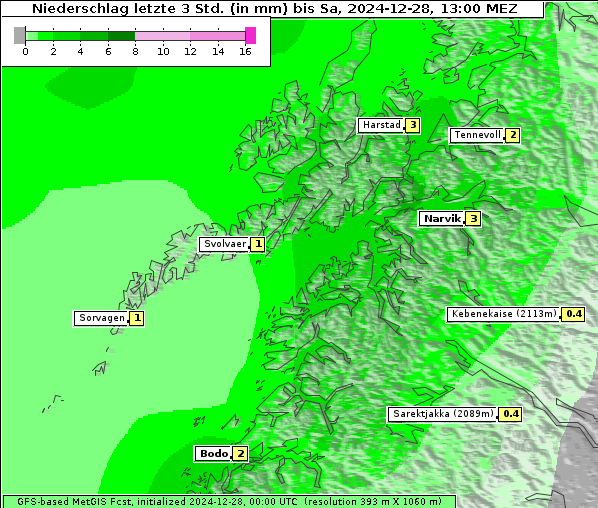 Niederschlag, 28. 12. 2024