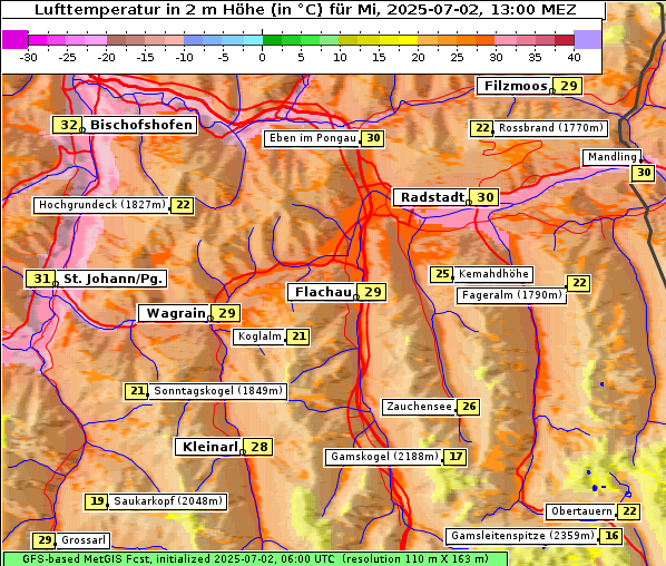 Temperatur, 2. 7. 2025