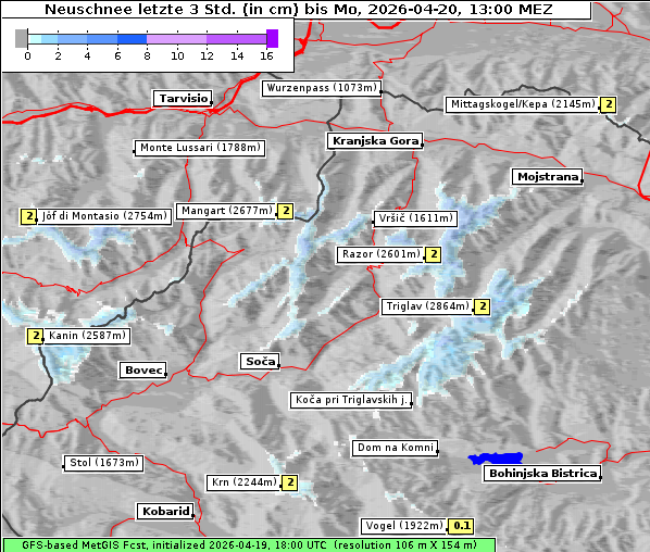 Neuschnee, 20. 4. 2026