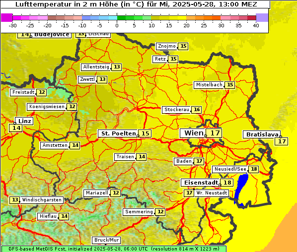 Temperatur, 28. 5. 2025