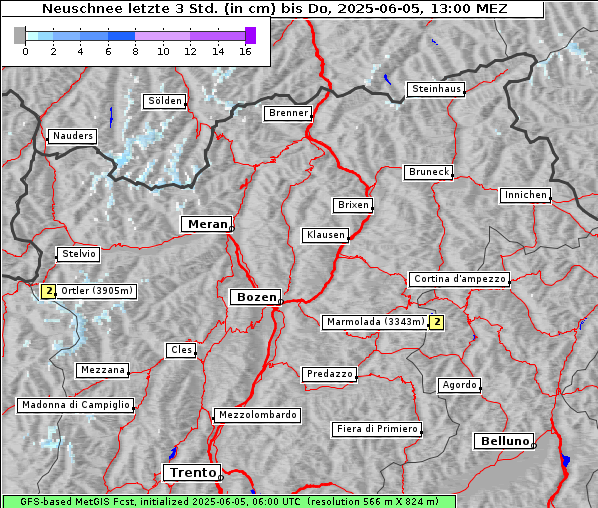 Neuschnee, 5. 6. 2025