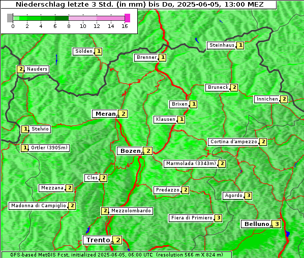 Niederschlag, 5. 6. 2025