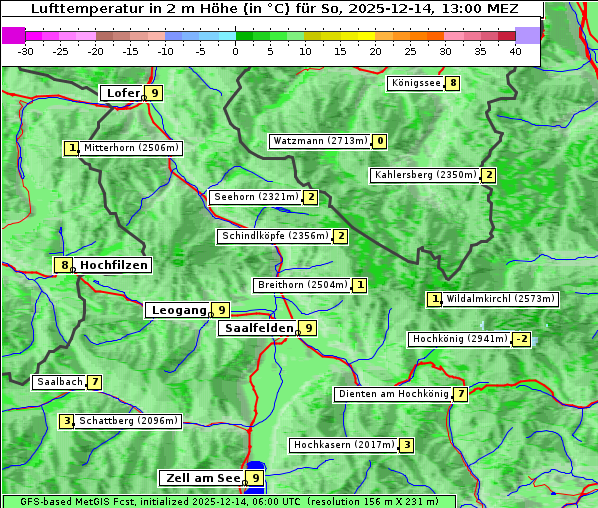 Temperatur, 14. 12. 2025