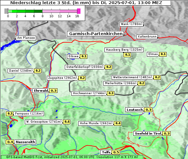 Niederschlag, 1. 7. 2025