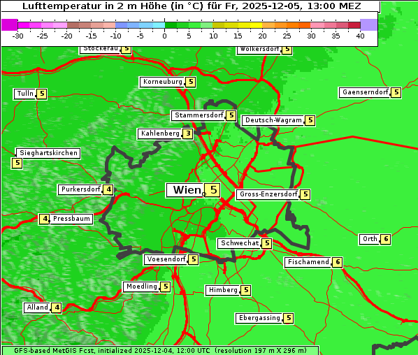 Temperatur, 5. 12. 2025