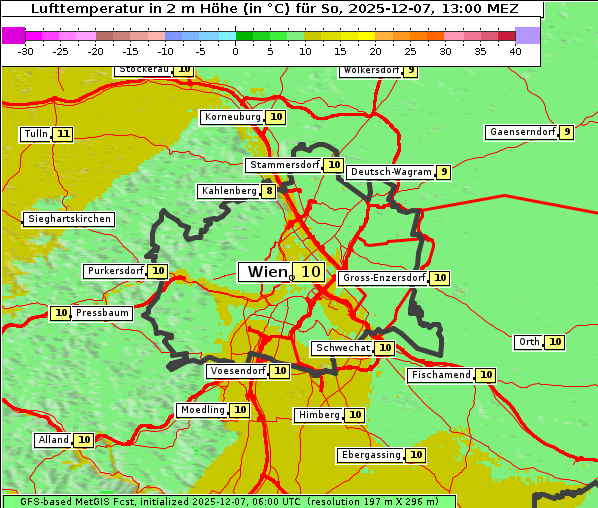Temperatur, 7. 12. 2025