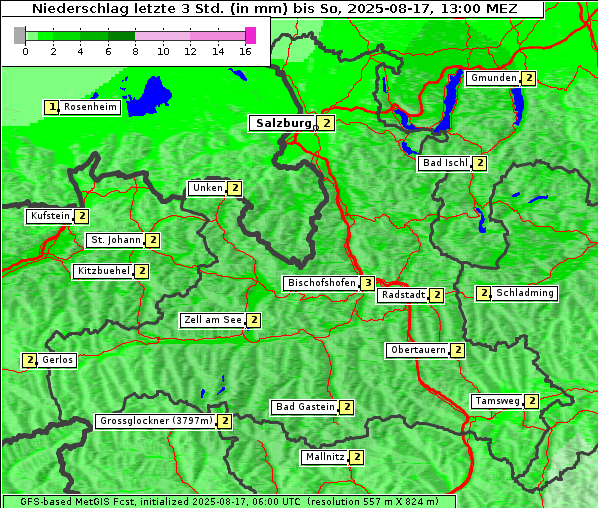 Niederschlag, 17. 8. 2025