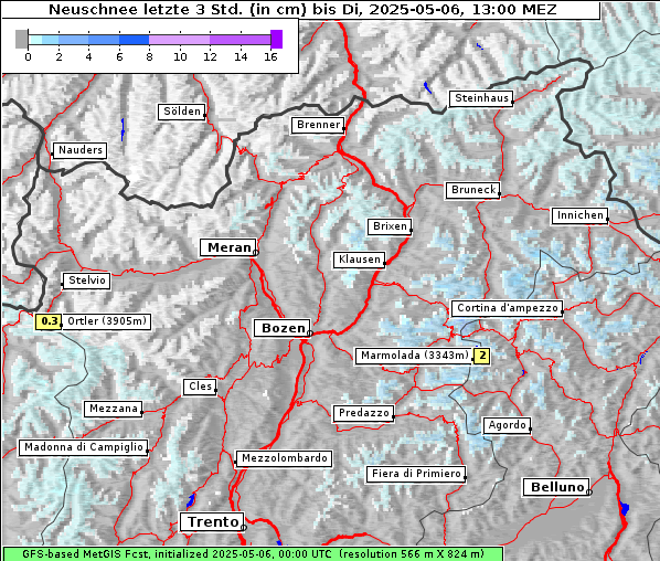 Neuschnee, 6. 5. 2025
