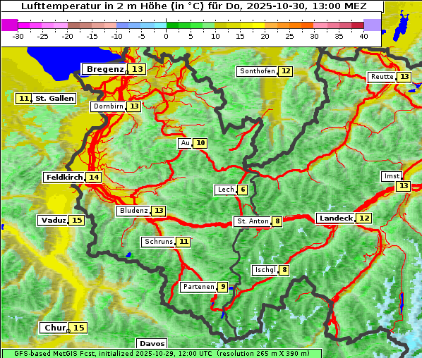 Temperatur, 30. 10. 2025