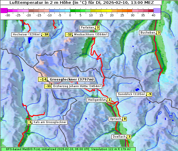 Temperatur, 10. 2. 2026