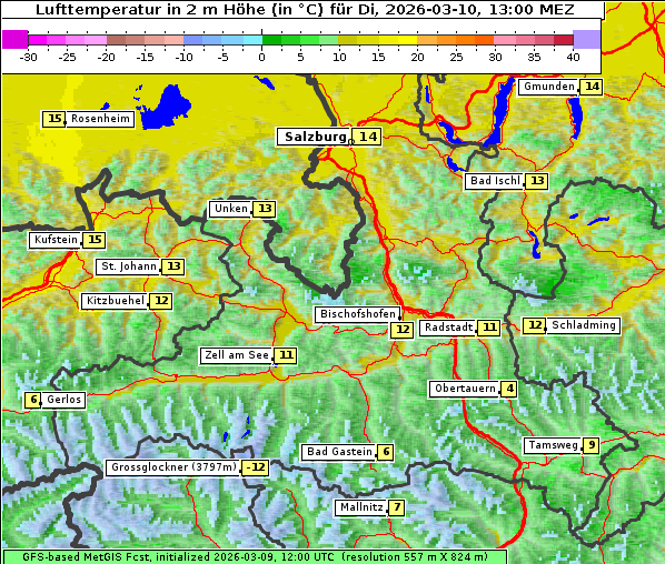 Temperatur, 10. 3. 2026