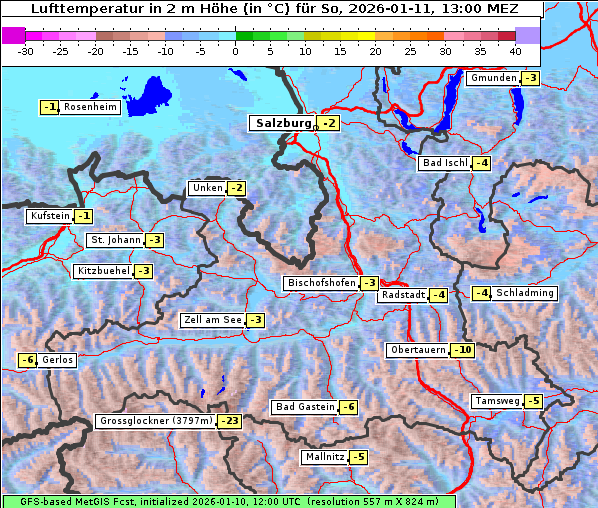 Temperatur, 11. 1. 2026