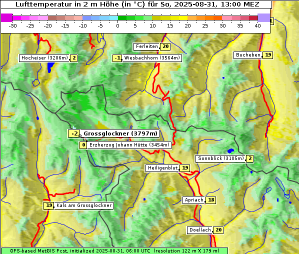 Temperatur, 31. 8. 2025