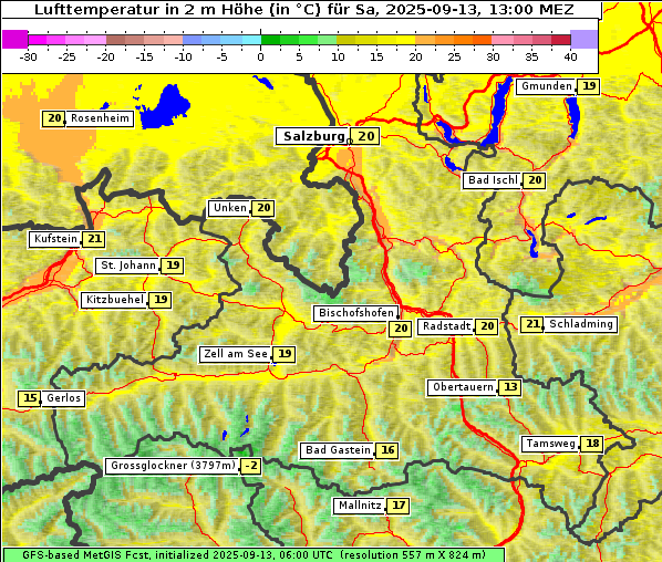 Temperatur, 13. 9. 2025