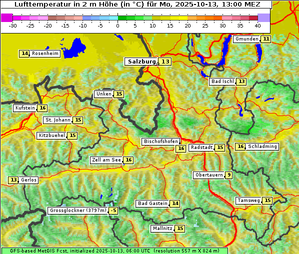 Temperatur, 13. 10. 2025