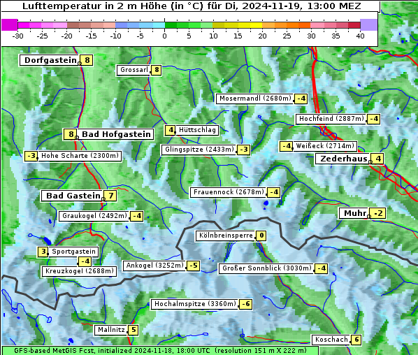 Temperatur, 19. 11. 2024