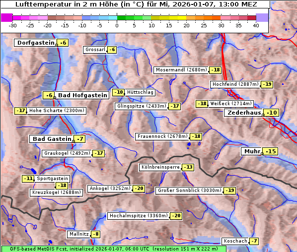 Temperatur, 7. 1. 2026