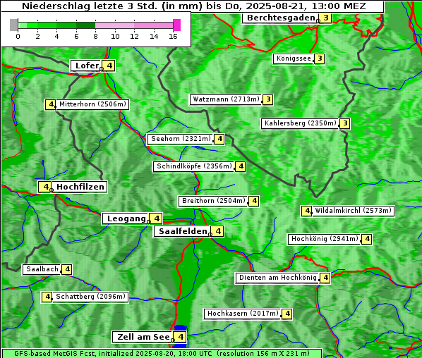 Niederschlag, 21. 8. 2025