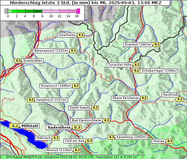 Niederschlag, 3. 9. 2025