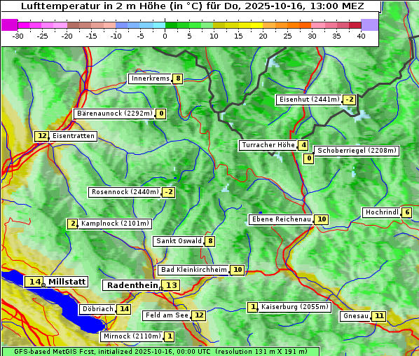 Temperatur, 16. 10. 2025