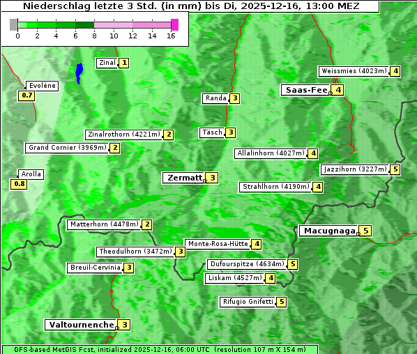 Niederschlag, 16. 12. 2025