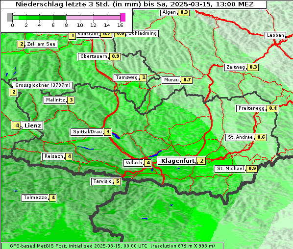 Niederschlag, 15. 3. 2025