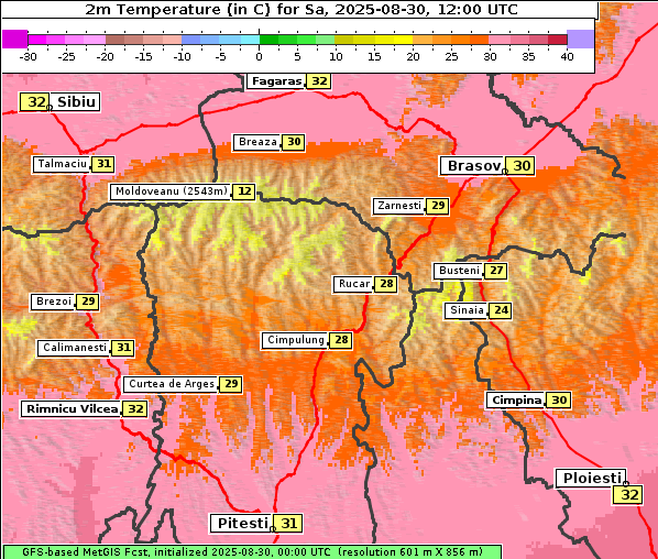 Temperatur, 30. 8. 2025