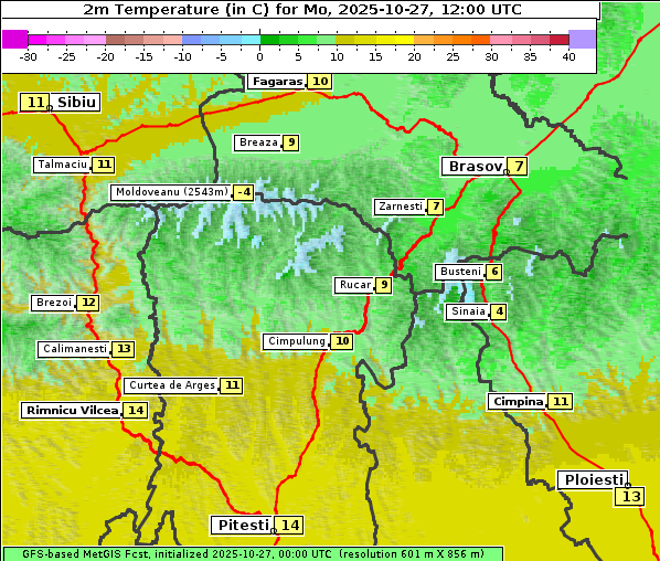 Temperatur, 27. 10. 2025