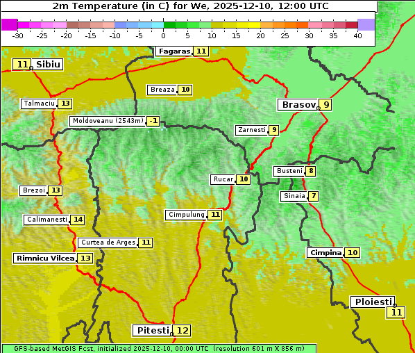 Temperatur, 10. 12. 2025
