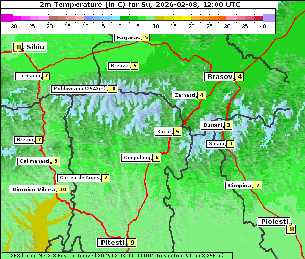 Temperatur, 8. 2. 2026